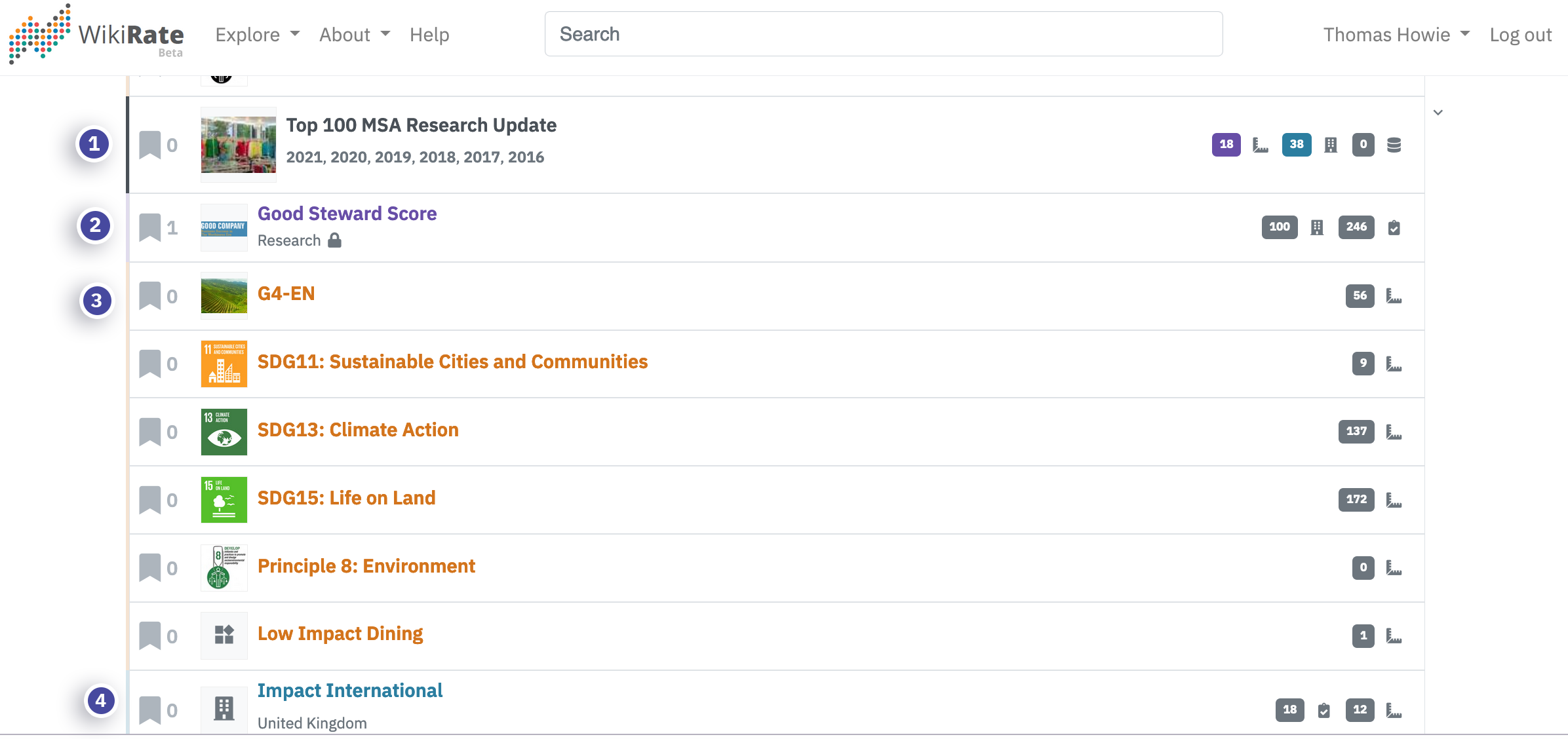 Search results color example