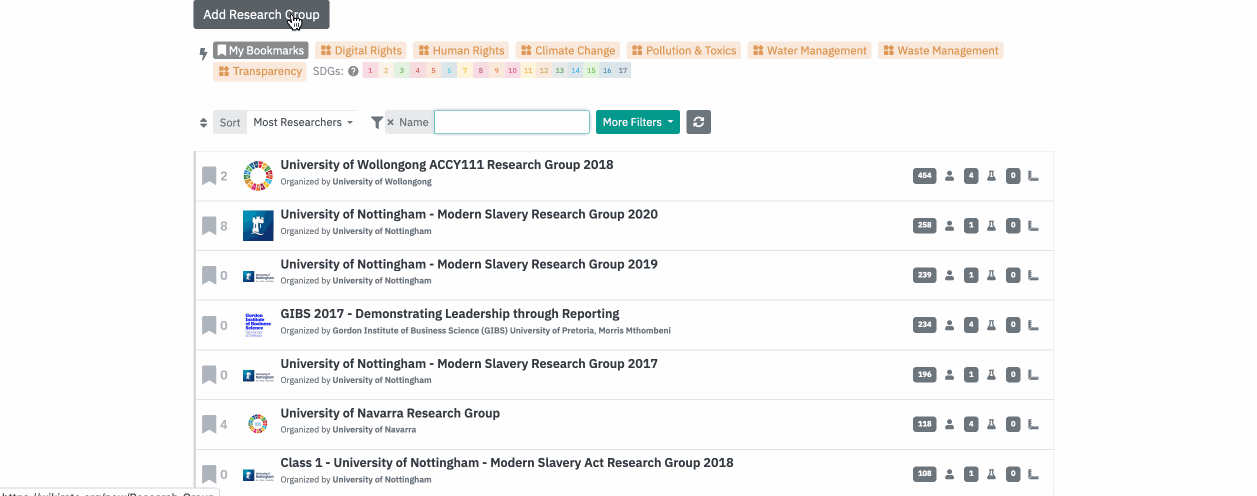 Add research group