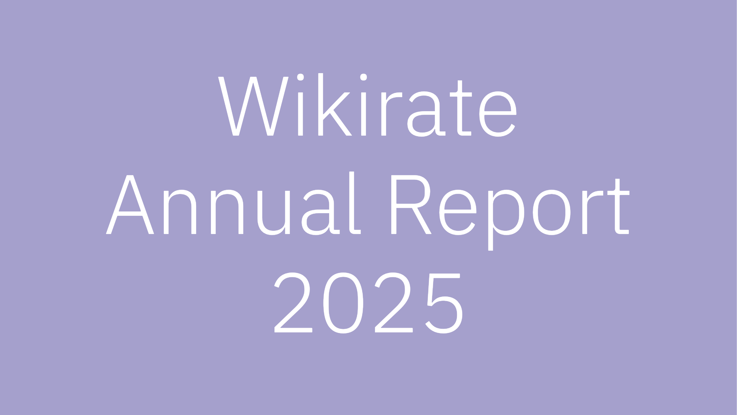Wikirate Annual Report 2025+Image